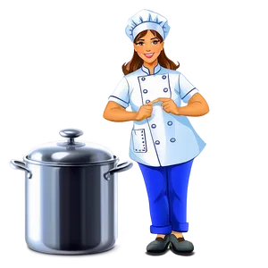 Girl Chef Cartoon PNG Yhu83