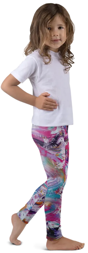 Girl Colorful Leggings Posing PNG image