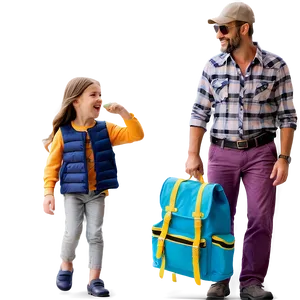 Girl Dad Adventure Together Png 06282024 PNG image