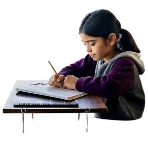 Girl Doing Homework PNG Sly