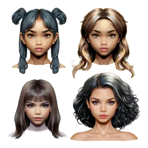 Girl Hair Sketch PNG 06132024 PNG