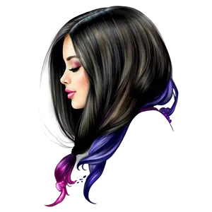 Girl Hair Watercolor PNG 06132024
