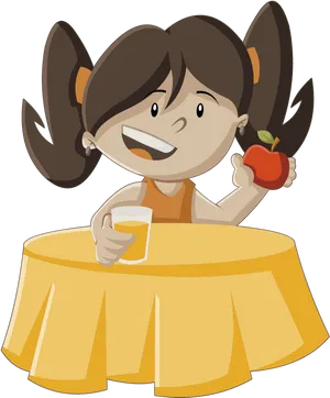 Girl Having Healthy Snack PNG image