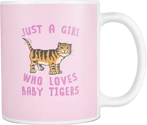 Girl Loves Baby Tigers Mug PNG image