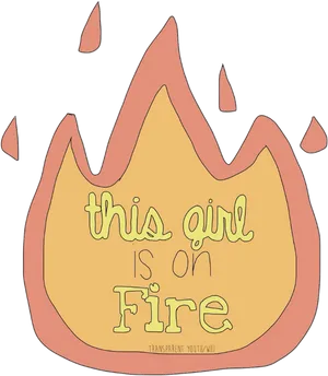Girl On Fire Illustration PNG image