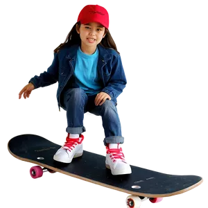 Girl On Skateboard PNG 48