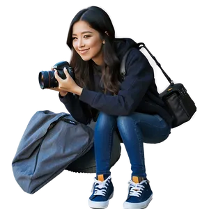 Girl Photographer PNG Wfx88