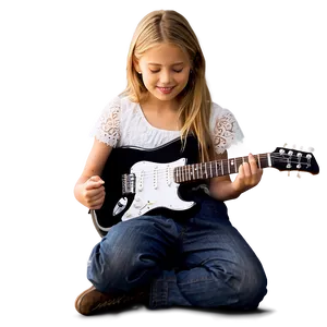 Girl Playing Guitar PNG 05032024