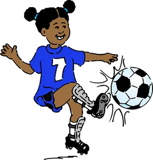 Girl Playing Soccer Cartoon