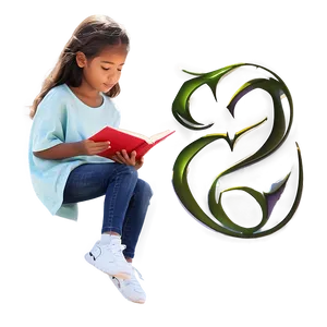 Girl Reading Book PNG 72