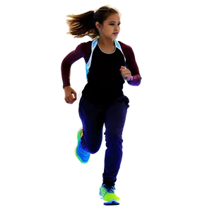 Girl Running Silhouette PNG 64