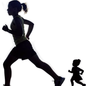 Girl Running Silhouette PNG Hjl60