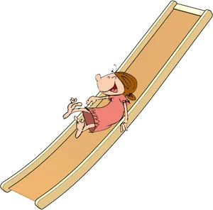 Girl Sliding Down Playground Slide PNG image