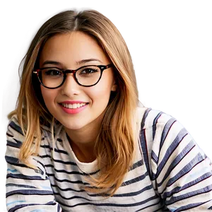 Girl With Glasses PNG 43
