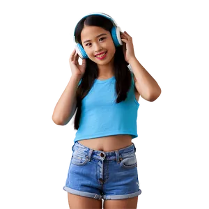 Girl With Headphones PNG Ncu