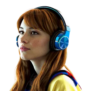 Girl With Headphones PNG Rkw