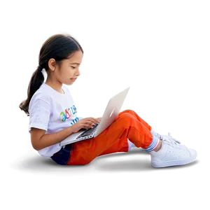 Girl With Laptop PNG 33