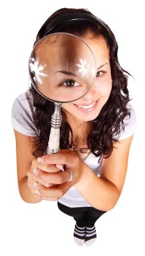 Girl With Magnifying Glass