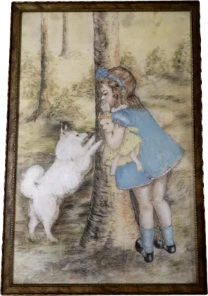 Girland Samoyedin Forest Artwork PNG