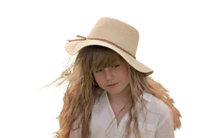 Girlin Sun Hat Portrait