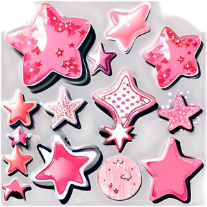 Girly Pink Stars PNG 06122024 PNG