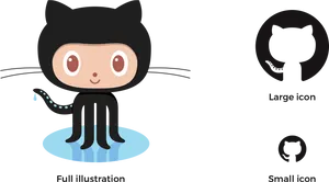 Git Hub Octocat Illustrationand Icons PNG image