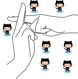 Git Hub Octocatand Hand Sign Language PNG image