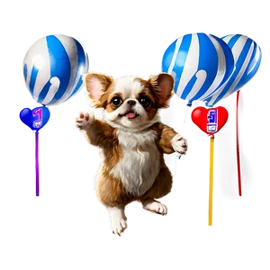 Gizmo Flying With Balloons PNG 06242024