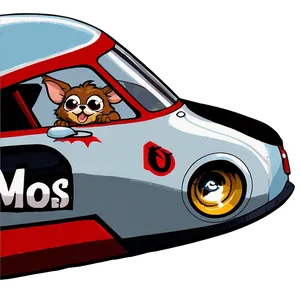 Gizmo In A Race Car PNG 06242024