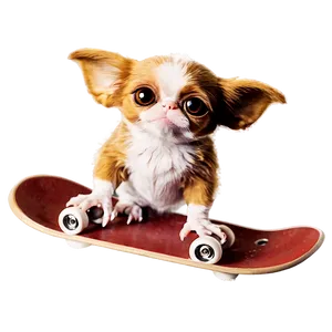 Gizmo Riding A Skateboard PNG 06242024