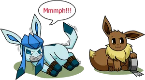 Glaceon Bound Eevee Watching PNG image