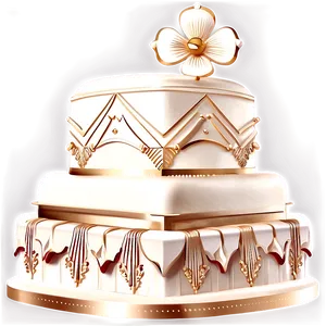 Glam Art Deco Wedding Cake Png 6 PNG image