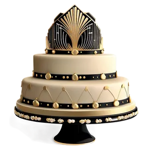 Glam Art Deco Wedding Cake Png Hed PNG image