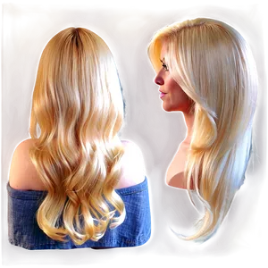 Glamorous Blond Hair PNG Jfv