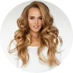 Glamorous Blonde Wavy Hair PNG