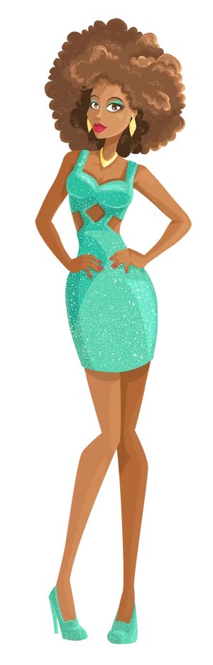 Glamorous Fashion Illustration Woman