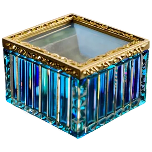 Glass And Gold Trim Box Png 06282024 PNG image