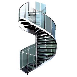 Glass And Steel Spiral Staircase PNG Yve50