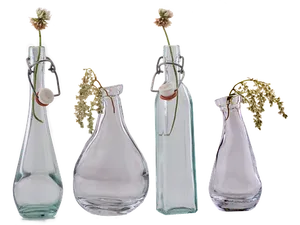 Glass Bottleswith Flowers Still Life