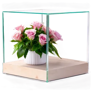 Glass Box For Flowers PNG 06282024