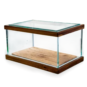 Glass Box With Wooden Base PNG Apo