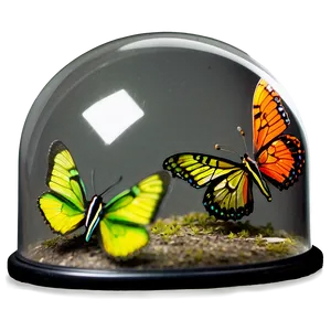Glass Dome With Butterfly PNG 06282024