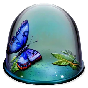 Glass Dome With Butterfly PNG 86
