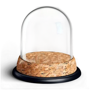 Glass Dome With Cork Base PNG Nwm37