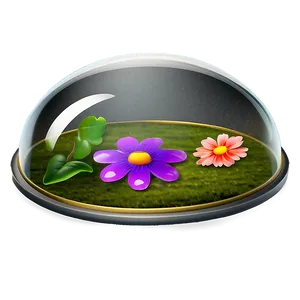 Glass Dome With Flowers PNG Dbt