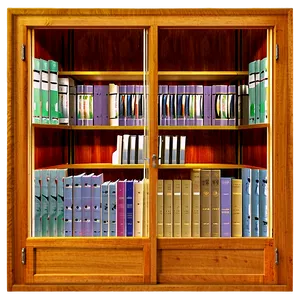 Glass Door Bookshelf PNG 2 PNG