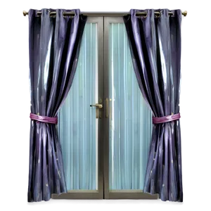 Glass Door With Curtain PNG 06122024 PNG