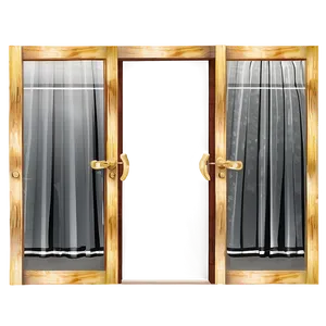 Glass Door With Curtain PNG 84