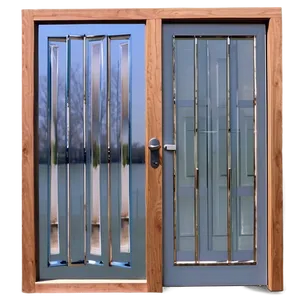 Glass Door With Wooden Frame PNG 7 PNG
