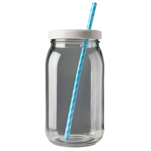 Glass Jar With Straw PNG Pqj